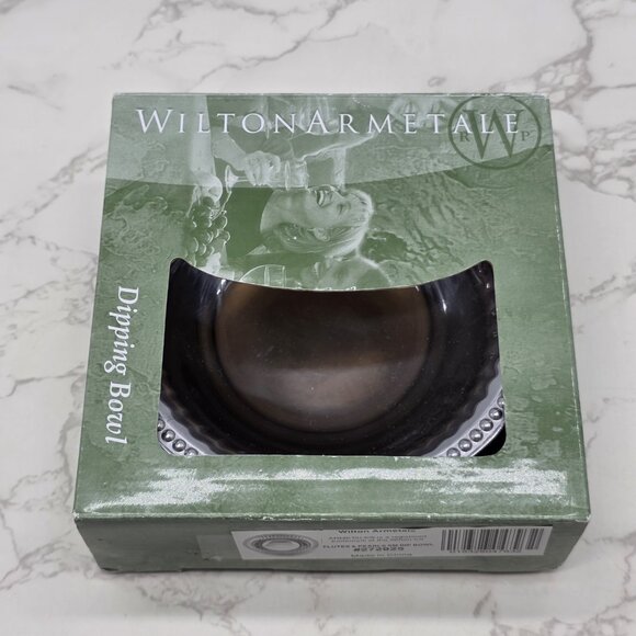 Wilton Armetale Flutes Pearls 6 in Round Dipping Bowl Silver Dip Aluminum NEW - Picture 11 of 11